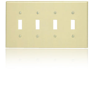 Leviton 80512 4-Gang 4-Toggle Wallplate