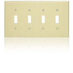 Leviton 80512 4-Gang 4-Toggle Wallplate