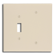 Leviton 86106 2-Gang 1-Toggle Device Combination Oversized Thermoset Wallplate