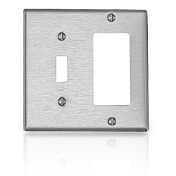 Leviton S126 2 Gang Faceplate with Toggle & Decora Openings