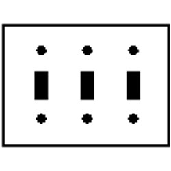 Leviton 80511 3-Gang 3-Toggle Midway Faceplate