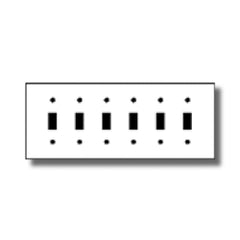Leviton 80736 Commercial Grade Nylon Wallplates 6-Gang