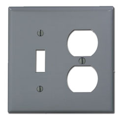 Leviton 80705 Commercial Grade Nylon Wallplates 2-Gang 1-Toggle 1-Duplex