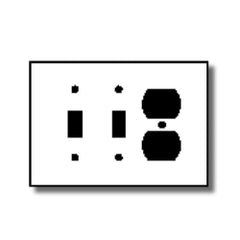 Leviton 80721 Commercial Grade Nylon Wallplates 3-Gang 2-Toggle 1-Duplex