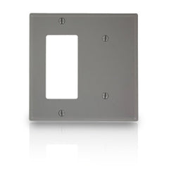 Leviton 80708 Commercial Grade Nylon Wallplates 2-Gang 1-Blank 1-Decora
