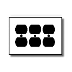 Leviton 80730 3-Gang Duplex Device Receptacle Wallplate