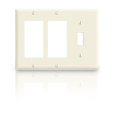 Leviton 80731-W 3-Gang 1-Toggle 2-Decora/GFCI Device Combination Wallplate