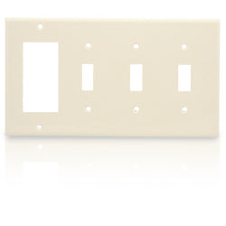 Leviton 80732 4-Gang 3-Toggle 1-Decora/GFCI Device Combination Wallplate