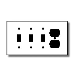 Leviton 80743 4-Gang 3-Toggle 1-Duplex Device Combination Wallplate