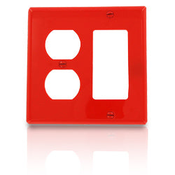 Leviton 80746 2-Gang 1-Duplex 1-Decora/GFCI Device Combination Wallplate