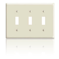 Leviton PJ3 3-Gang Toggle Switch Wallplate