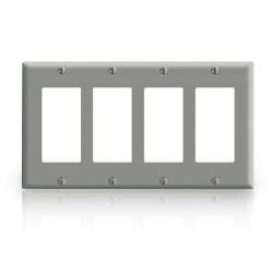 Leviton PJ264 4-Decora Midway Size Nylon Wallplate