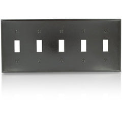 Leviton 86023 Standard Size 5-Gang Toggle Switch Wallplate