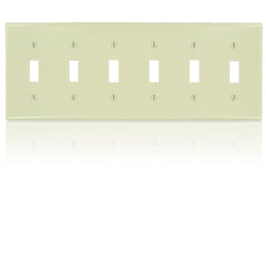 Leviton 86036 Standard Size 6-Gang Toggle Switch Wallplate