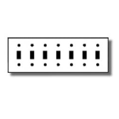 Leviton S601 Standard Size 7-Gang Toggle Wallplate