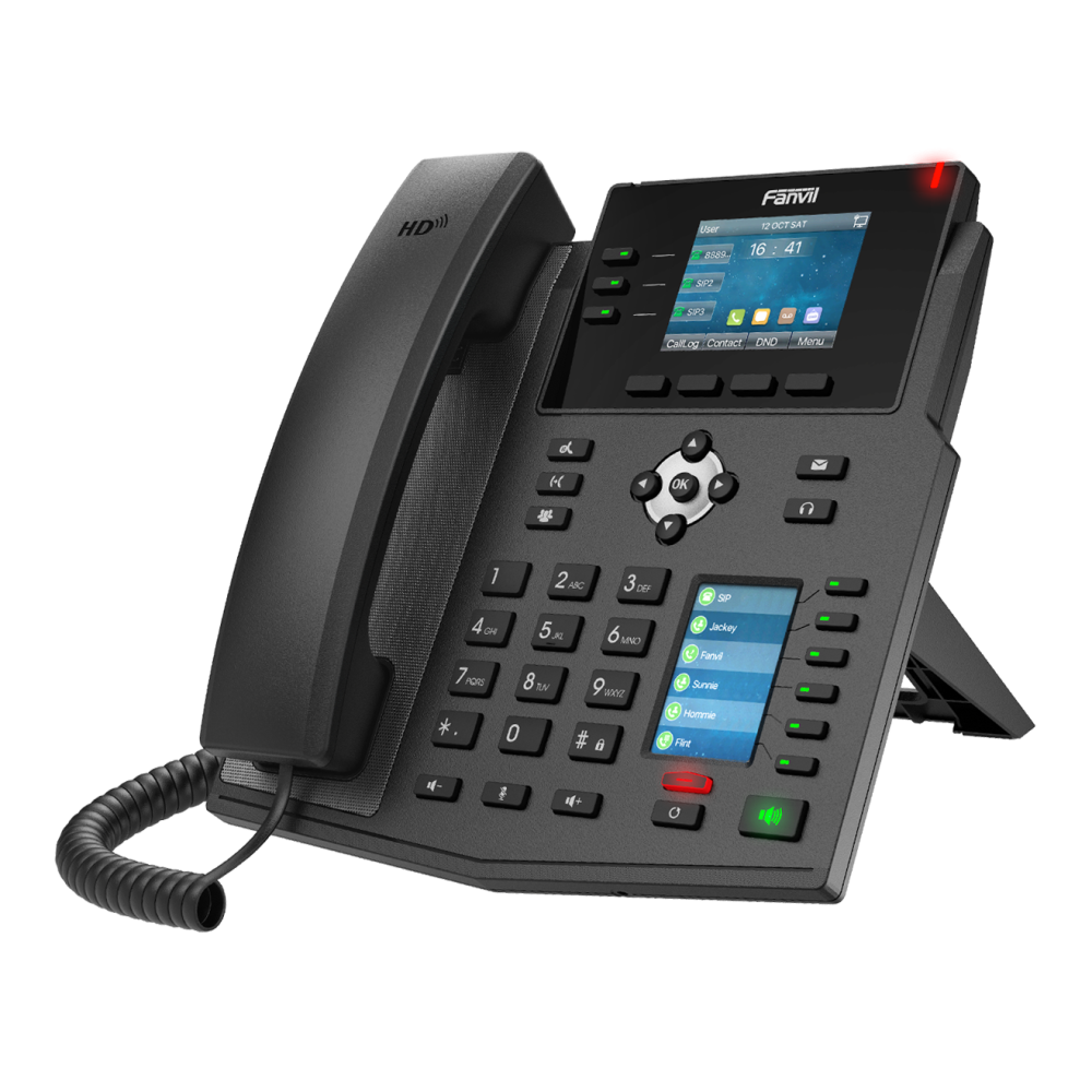 Fanvil X4U 12-Line Mid-Range IP Phone with HD Voice and Dual-Color Display