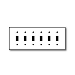 Leviton 84036-40 6-Gang Toggle Device Switch Wallplate