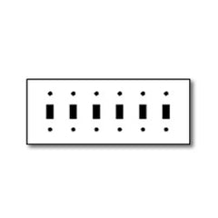 Leviton 84036-40 6-Gang Toggle Device Switch Wallplate