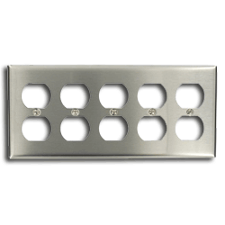 Leviton 84055-40 5-Gang 302 S/S Standard Size Commercial Grade Duplex