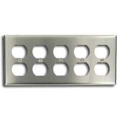 Leviton 84055-40 5-Gang 302 S/S Standard Size Commercial Grade Duplex