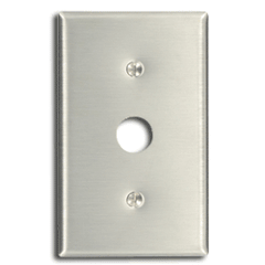 Leviton 84037-40 Commercial Grade 1-Gang .625" Dia. Hole Phone or Cable Outlet - Strap Mount