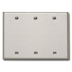 Leviton 84033-40 Metal Blank Plate 3-Gang - Box Mount