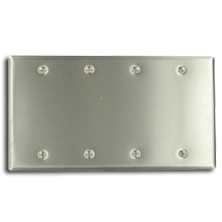 Leviton 84064 Commercial Grade Standard Size 4-Gang Blank Plate - Box Mount