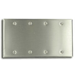 Leviton 84064 Commercial Grade Standard Size 4-Gang Blank Plate - Box Mount