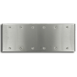 Leviton 84066-40 Commercial Grade Standard Size 6-Gang Blank Plate - Box Mount