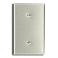 Leviton 84019 Commercial Grade Standard Size 1-Gang Blank Plate - Strap Mount