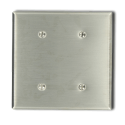 Leviton 84034-40 Commercial Grade Standard Size 2-Gang Blank Plate - Strap Mount