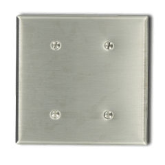 Leviton 84034-40 Commercial Grade Standard Size 2-Gang Blank Plate - Strap Mount