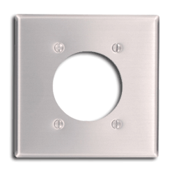 Leviton 83026 Metal Power Outlet Wallplate - Two Gang Mounting