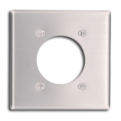 Leviton 83026 Metal Power Outlet Wallplate - Two Gang Mounting