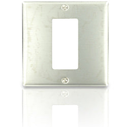 Leviton S746-N 2-Gang 1-Decora Centered Device Receptacle Wallplate