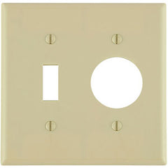 Leviton 88007 2-Gang 1-Toggle 1-Single 1.406" dia. Hole, Device Combination Wallplate