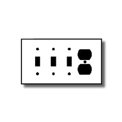 Leviton P38 4-Gang 3-Toggle 1-Duplex Device Combination Wallplate