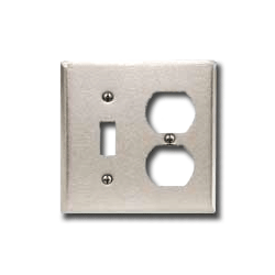 Leviton 83005 2-Gang 1-Toggle 1-Duplex Metal Device Combination Wallplate