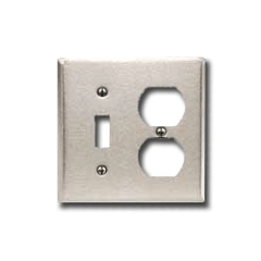 Leviton 83005 2-Gang 1-Toggle 1-Duplex Metal Device Combination Wallplate