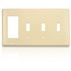 Leviton P326 4-Gang 3-Toggle 1-Decora/GFCI Device Combination Wallplate