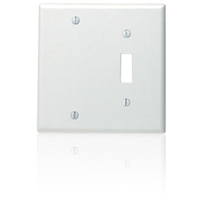 Leviton 84006-40 2-Gang, 1-Toggle, 1-Blank Box Mount Device Combination Wallplate