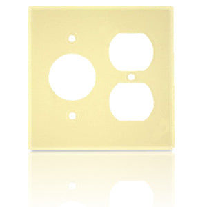 Leviton 88046 2-Gang 1-Duplex 1-Single 1.406 Inch Dia. Device Combination Wallplate