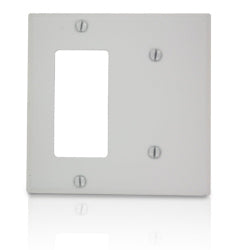 Leviton P1426 2-Gang 1-Blank 1-Decora Device Combination Wallplate