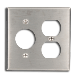 Leviton 84046-40 2-Gang 1-Duplex 1-Single 1.406 Inch Dia. Device Combination Wallplate