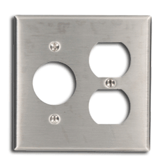 Leviton 84046-40 2-Gang 1-Duplex 1-Single 1.406 Inch Dia. Device Combination Wallplate