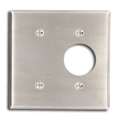 Leviton 84085-40 2-Gang 1-Blank1-Single 1.406" Dia. Strap Mount Device Combination Wallplate