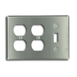 Leviton 84047-40 3-Gang 2-Duplex 1-Toggle Device Mount Combination Wallplate
