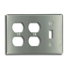 Leviton 84047-40 3-Gang 2-Duplex 1-Toggle Device Mount Combination Wallplate