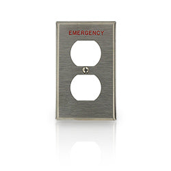 Leviton 84003-E40 1-Gang Duplex Device Engraved Emergency Receptacle Wallplate