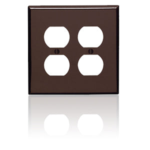 Leviton 80516 2-Gang 2-Duplex Midway Size Wallplate